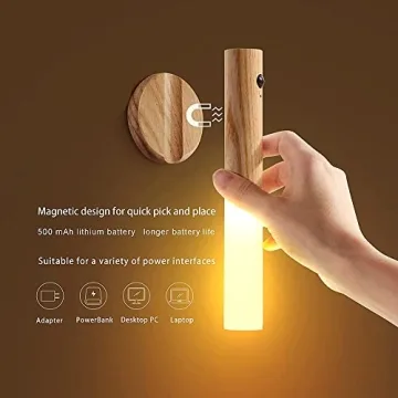 Rechargeable Motion Sensor Night Light White Ash Wood