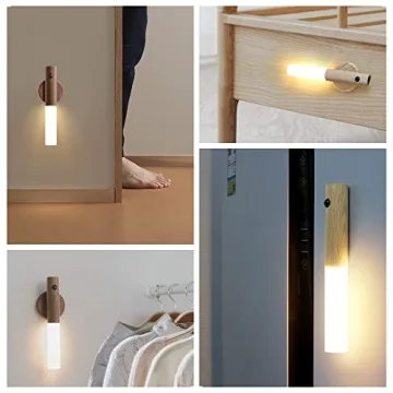 Rechargeable Motion Sensor Night Light White Ash Wood