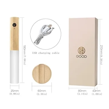 Rechargeable Motion Sensor Night Light White Ash Wood