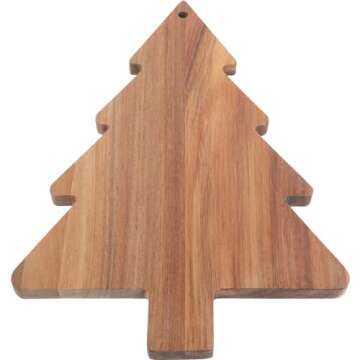 Healeved Christmas Tree Charcuterie Board, Wooden Cutting Board Xmas Tree Serving Board Kitchen Chopping Board Cheese Board Sushi Fruits Snacks Candy Platter