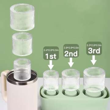 Ice Cube Trays for 40Oz Tumblers | 3 Pcs Silicone Cylinder Ice Mold with Lid and Bin for Cocktails, ...