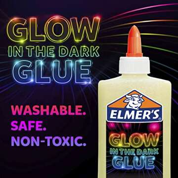 Elmer's Glow in the Dark Liquid Glue, Great for Making Slime, Washable, Assorted Colors, 5 Ounces Each