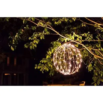 Elf Logic 3 Pack 16” Outdoor/Indoor LED Christmas Light Balls. Durable, Waterproof, Long-Lasting, Lightweight Bright Light Ball. Warm LED Lights for Holiday Decor, Patio, Wedding Decor