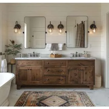 MOON MIRROR 24"x36" Matte Black Pivot Mirror for Bathroom, Metal Frame Bathroom Mirrors for Wall，Rectangle Titling Vanity Wall Mirror with Rounded Corner Hangs Vertical(Overall 27.75" x 36")