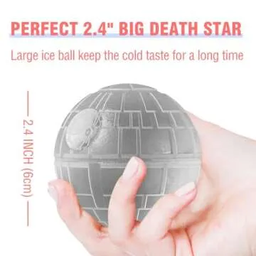 NICITY 2 Packs Death Star Ice Cube Mold with Millennium Falcon Bottle Opener，3D Star Wars Ice Cube Mold for Whiskey, Bourbon, Cocktails.Funny Star Wars Gifts for Men Women Him Dad