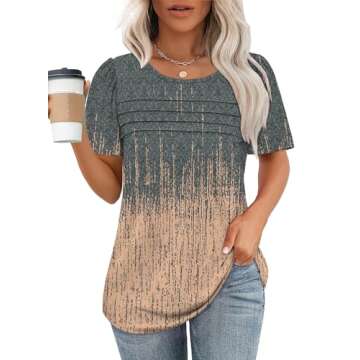 Womens Tops Dressy Casual Tie Dye Shirt for Summer Plus Size Fashion