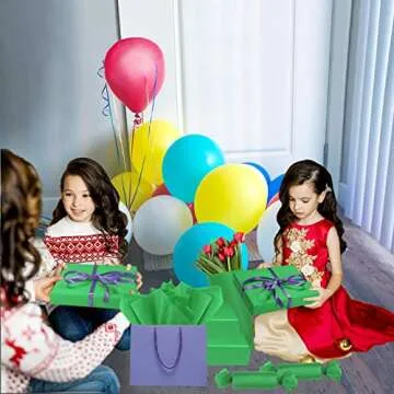 100 Sheets Green Tissue Paper - Artdly 14 x 20 Inches Recyclable Green Wrapping Paper Bulk for Weddings Birthday DIY Project Wrapping Crafts Decor