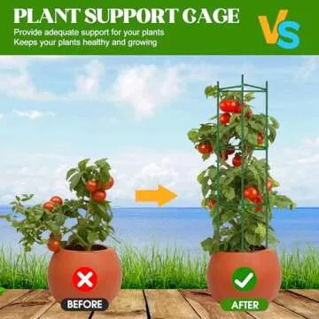 TOCCYARD 3 Pack Tomato Cages for Garden Plant Support, Up to 48Inch Tomato Trellis Assembled Garden Stakes, Plant Trellis with 66Ft Twist Tie, Fit Vertical Climbing Plants, Vegetables, Flowers