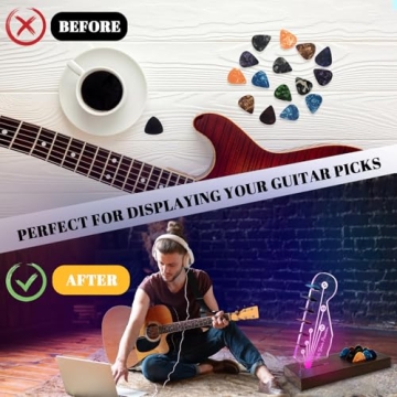 Light Up Wooden Guitar Pick Holder for Guitarists