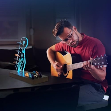 Light Up Wooden Guitar Pick Holder for Guitarists