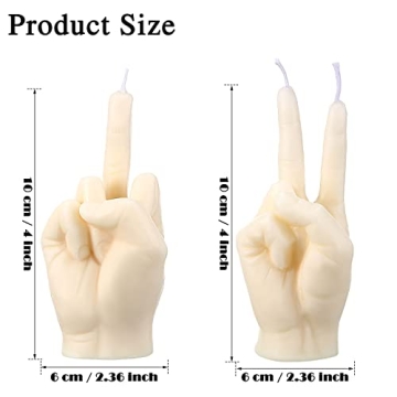 Quirky Middle Finger Victory Shape Candles for Home Decor