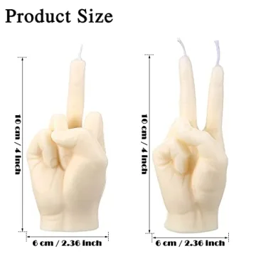 Quirky Middle Finger Victory Shape Candles for Home Decor