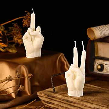 Quirky Middle Finger Victory Shape Candles for Home Decor
