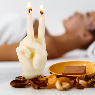Quirky Middle Finger Victory Shape Candles for Home Decor