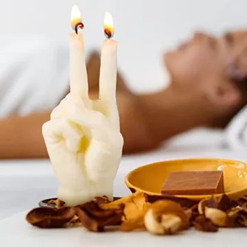 Quirky Middle Finger Victory Shape Candles for Home Decor