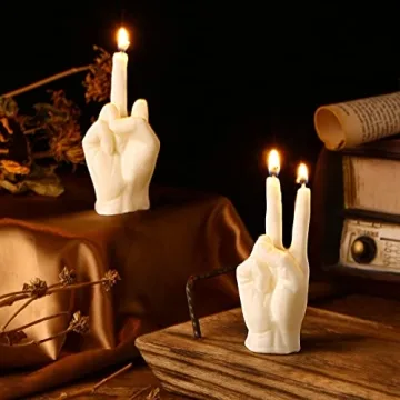 Quirky Middle Finger Victory Shape Candles for Home Decor