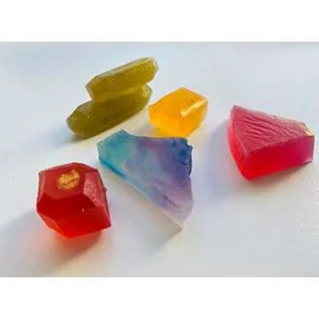 SILKY GEM - The Gemmies, Edible Crystal Candy, 8-10 Small Clusters, Mixed Flavors, Sample Box, Kohakutou, Edible Gem, Vegan, Gluten Free, ASMR