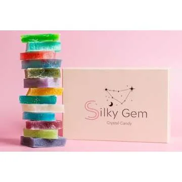 SILKY GEM - The Gemmies, Edible Crystal Candy, 8-10 Small Clusters, Mixed Flavors, Sample Box, Kohakutou, Edible Gem, Vegan, Gluten Free, ASMR