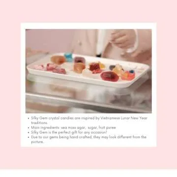 SILKY GEM - The Gemmies, Edible Crystal Candy, 8-10 Small Clusters, Mixed Flavors, Sample Box, Kohakutou, Edible Gem, Vegan, Gluten Free, ASMR