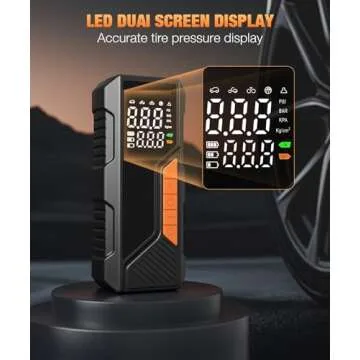 Tire Inflator Portable Air Compressor, 150PSI Portable Air Pump for Car Tires, Faster Air inflator Tire Pump with Digital Pressure Gauge LED Light for Car, Motorcycle, Bicycle, Balls