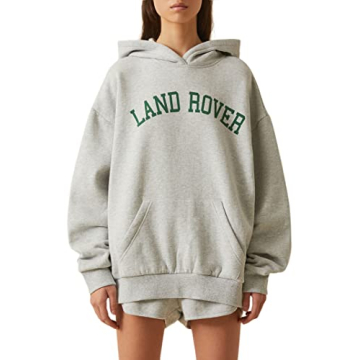 Land Rover Women's Vintage Hoodie - Gray Sweatshirt in Size Small