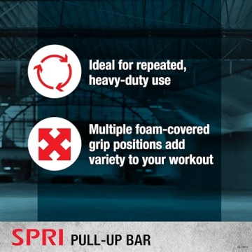 SPRI Pull Up Bar - Versatile 8-Grip Door Frame Design