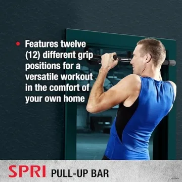 SPRI Pull Up Bar - Versatile 8-Grip Door Frame Design