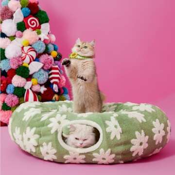 Lesure Cat Tunnel Bed - Stylish Playtime and Cozy Retreat for Pets