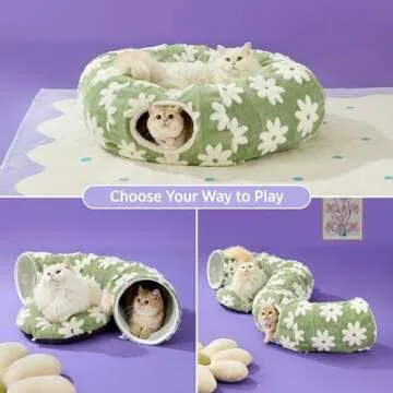 Stylish 2-in-1 Lesure Cat Tunnel Bed for Pets