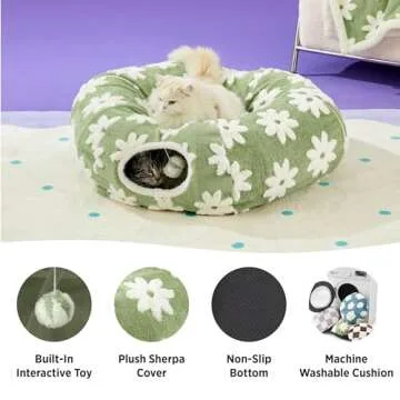 Stylish 2-in-1 Lesure Cat Tunnel Bed for Pets
