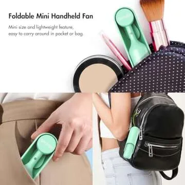 SPOVEN Portable Handheld Fan - Mini Foldable and Rechargeable