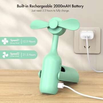 SPOVEN Portable Handheld Fan - Mini Foldable and Rechargeable