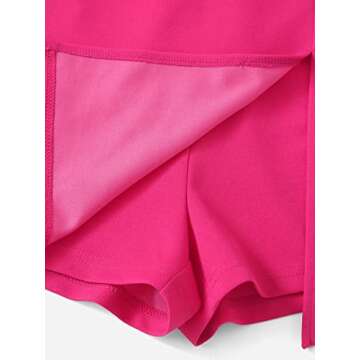 Verdusa Women's 2 Piece Outfit Crop Cami Top and Asymmetrical Shorts Sets Hot Pink M