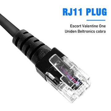 Radar Detector Hardwire Kit,Direct Wire Wiring kit for Escor t Valentine One Unide n Beltronics cobr a Radar Detector Quick Connection Plug and Play Power Cord Cable(13FT RJ11)