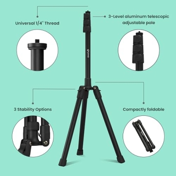 Pivo 63" Extendable Tripod for DSLR & Smartphones