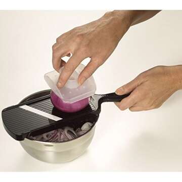 Kyocera Advanced Ceramic Double-edged Mandolin Slicer With Guard, Black, 4.6"x12.7"x0.4"