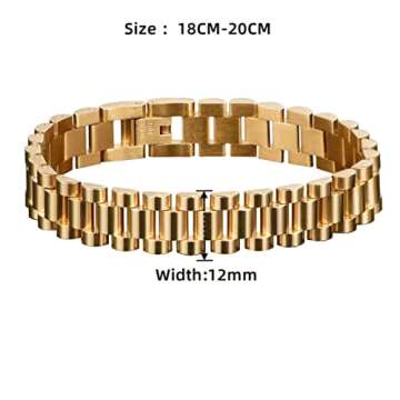 Jarlinwel Gold Silver Plated Bracelets for Men Women Roman Numeral Bangle Bracelet Stainless Steel Personalized Engraved Unisex Gift (2 Pcs Strap Bracelet)
