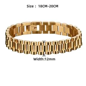 Jarlinwel Gold Silver Plated Bracelets for Men Women Roman Numeral Bangle Bracelet Stainless Steel Personalized Engraved Unisex Gift (2 Pcs Strap Bracelet)