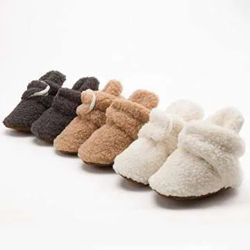 Babelvit Newborn Baby Fleece Booties – Cozy Non-Skid Slippers for First Walkers