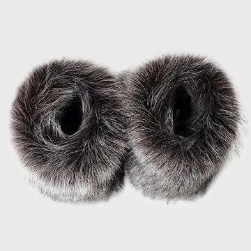 Furry Boots for Women Fuzzy Fluffy Snow Boot Faux Fur Colorful with Round Toe Water Resistant Flat Shoes Rubber Sole for Girl Outdoor Christmas Fashion Party Gift（Artificial Raccoon Fur/Dark Grey/7.5）