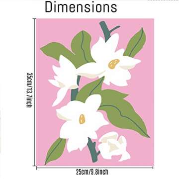 cupmod Flower Paint by Numbers for Adults Kids Beginners,Easy Acrylic Paint by Number Kits on Canvas Without Frame,Oil Painting Kits Present for Home Wall Decor 9.8x13.7inch