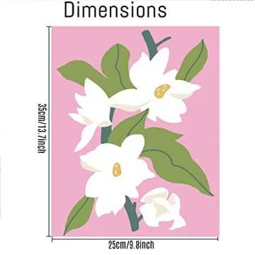 cupmod Flower Paint by Numbers for Adults Kids Beginners,Easy Acrylic Paint by Number Kits on Canvas Without Frame,Oil Painting Kits Present for Home Wall Decor 9.8x13.7inch