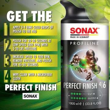 SONAX Perfect Finish 250ml | Scratch and Swirl Remover Polish | Machine Polish | Paint Correction Polish | High Gloss | Black Paint Polish | No Fillers Paint Correction | 8.45 fl. Oz
