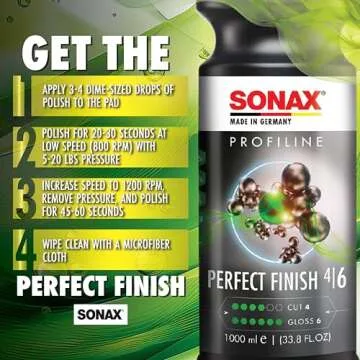 SONAX Perfect Finish 250ml | Scratch and Swirl Remover Polish | Machine Polish | Paint Correction Polish | High Gloss | Black Paint Polish | No Fillers Paint Correction | 8.45 fl. Oz