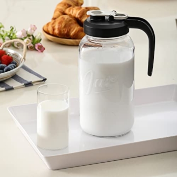 AOZITA 64 oz Glass Pitcher with Filter Lid for Drinks