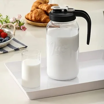 AOZITA 64 oz Glass Pitcher with Filter Lid for Drinks