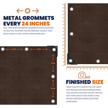 Tarpco Safety Heavy Duty 14 Mil Waterproof Tarp Cover
