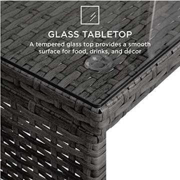 Best Choice Products 4-Piece Outdoor Wicker Patio Conversation Furniture Set for Backyard w/Coffee Table, Seat Cushions - Gray/Cream