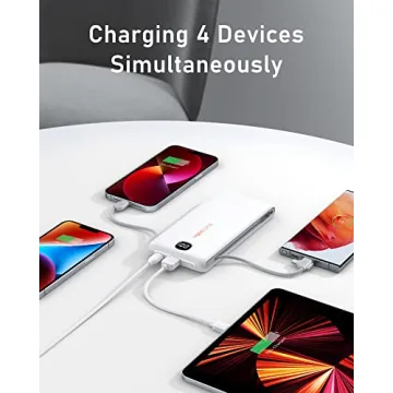 VEEKTOMX Portable Charger with Built in Cables 10000mAh, Power Bank for iPhone with Wall Plug, Travel Essential Fast Charging USB C Slim External Battery Pack for iPhone16/15/14, Samsung, iPad, etc