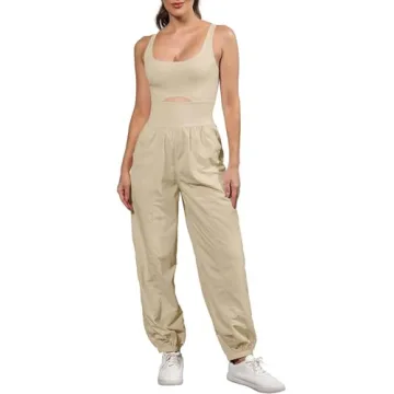 ReachMe Womens Running Onesie Workout Romper with Pockets